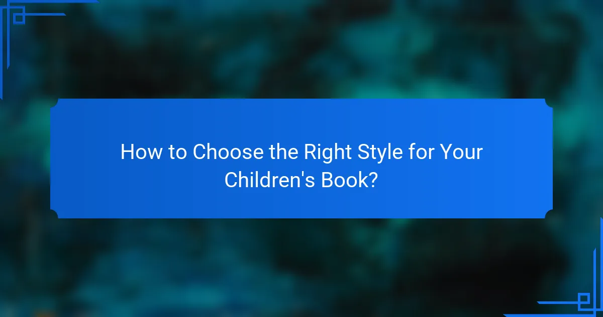 How to Choose the Right Style for Your Children's Book?