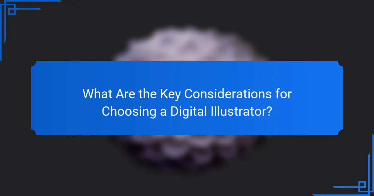 What Are the Key Considerations for Choosing a Digital Illustrator?
