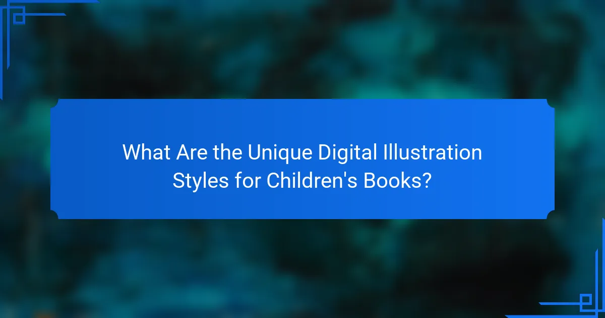 What Are the Unique Digital Illustration Styles for Children's Books?